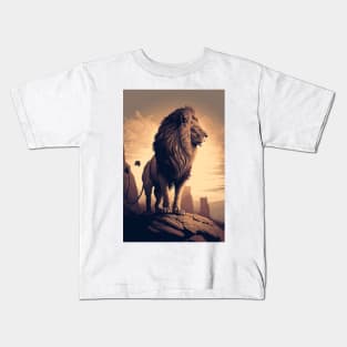 The Majestic Lion: King of the Jungle Kids T-Shirt